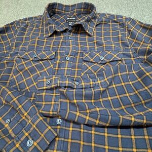 Outdoor Research Kulshan Plaid Flannel Shirt Men's Large Hiking Blue